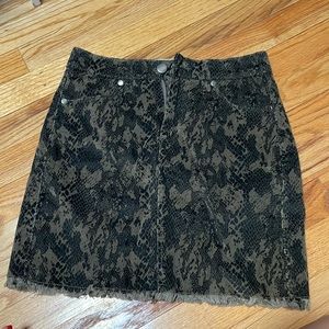 Snake skin Jean skirt